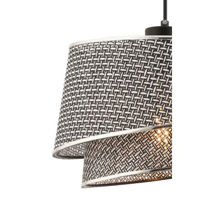 Hanglamp BARETTE 1xE27/60W/230V grijs/glanzend chroom