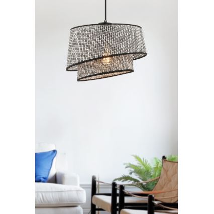 Hanglamp BARETTE 1xE27/60W/230V grijs/zwart