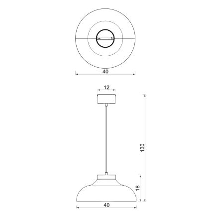 Hanglamp BASCA met snoer 1xE27/15W/230V crème
