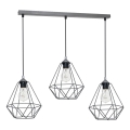 Hanglamp BASKET 3xE27/60W/230V grijs