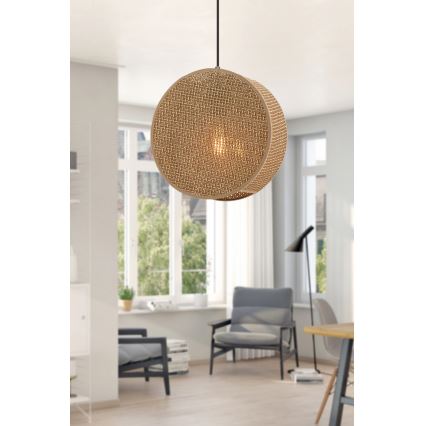 Hanglamp BIG DRUM aan kabel, 1xE27/60W/230V, bruin