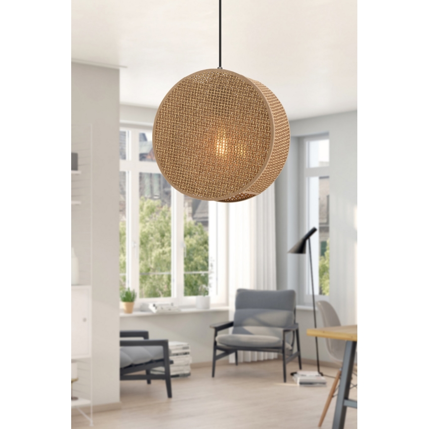 Hanglamp BIG DRUM aan kabel, 1xE27/60W/230V, bruin