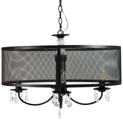 Kroonluchter aan ketting BRESSO 4xE14/12W/230V zwart