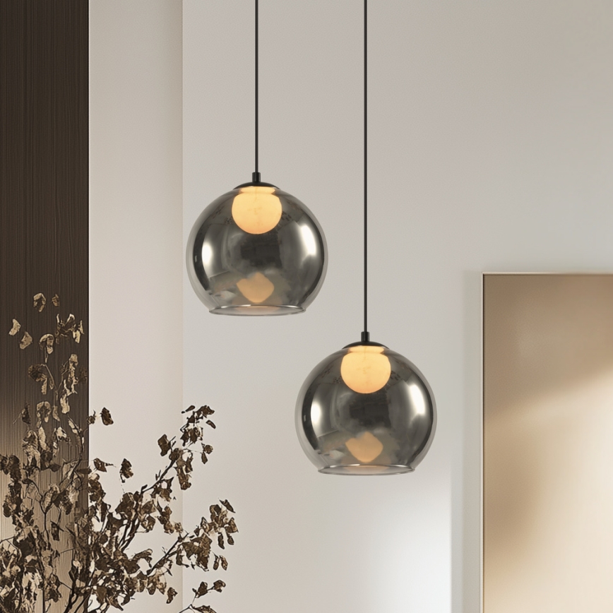 Hanglamp BRIN 1xG9/15W/230V rookzwart