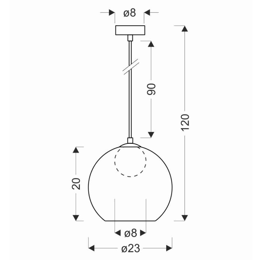 Hanglamp BRIN 1xG9/15W/230V rookzwart