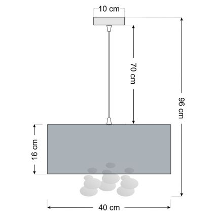 Hanglamp BUBBLE aan kabel, 1x E27 (max. 60 W), 230 V, Ø 40 cm, zwart