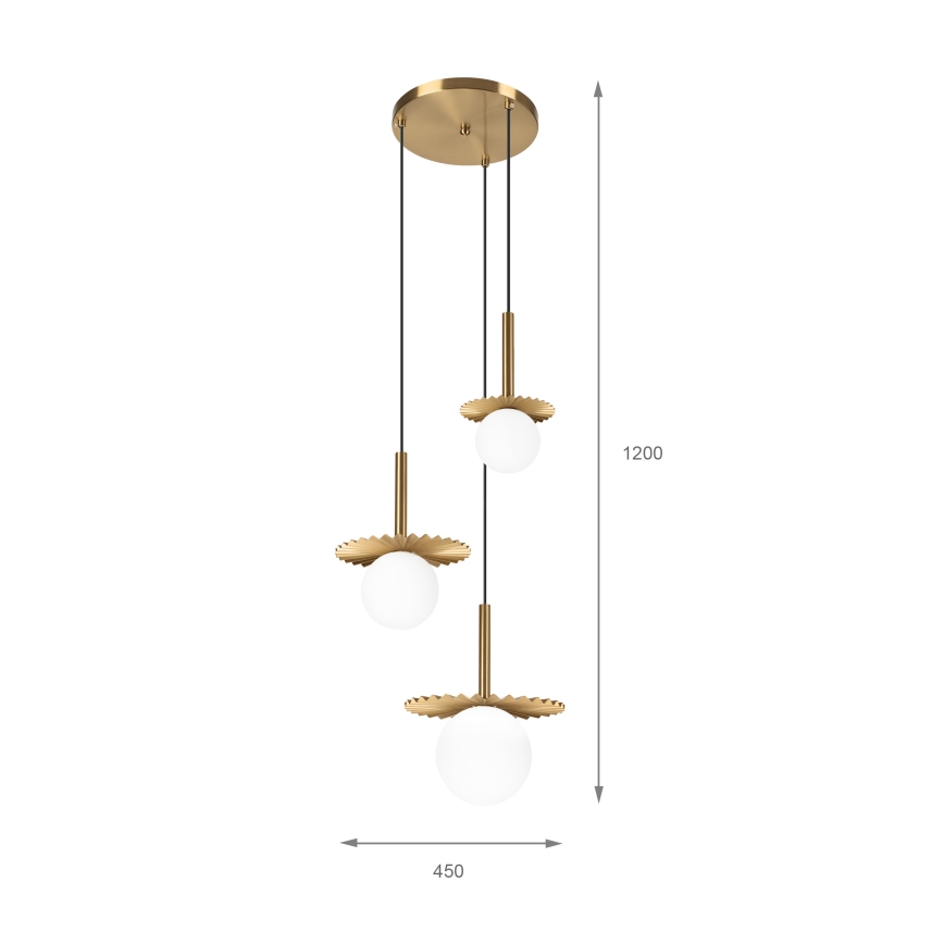 Hanglamp CHITA 3xG9/5W/230V goud