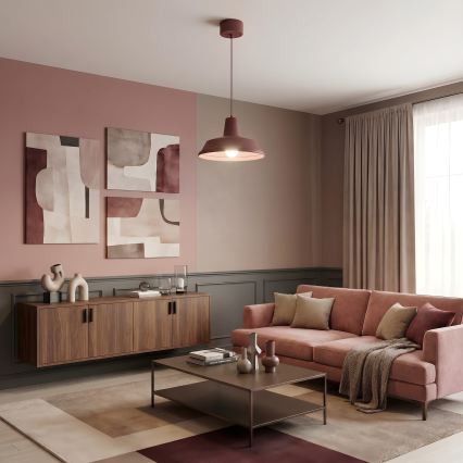 Hanglamp CLASS met kabelophanging 1xE27/15W/230V bordeaux