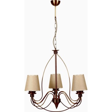 Hanglamp CLASSIC 3xE14/40W/230V brons/beige