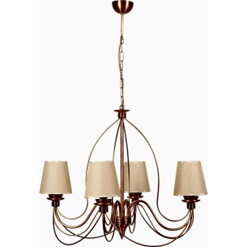 Hanglamp CLASSIC 4xE14/40W/230V brons/beige