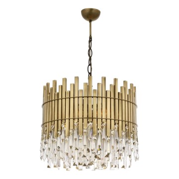 Hanglamp CRYSTALLINE 6xE27/40W/230V Ø 40 cm messing