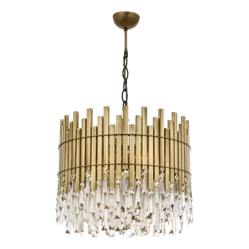 Hanglamp CRYSTALLINE 6xE27/40W/230V Ø 40 cm messing