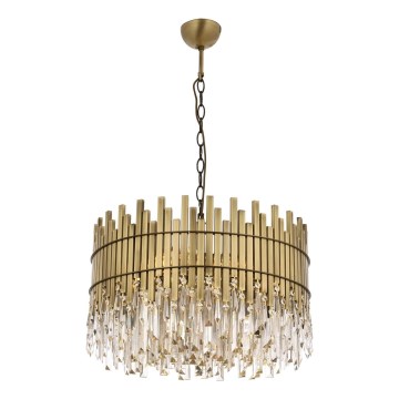 Hanglamp CRYSTALLINE 8xE27/40W/230V Ø 60 cm messing