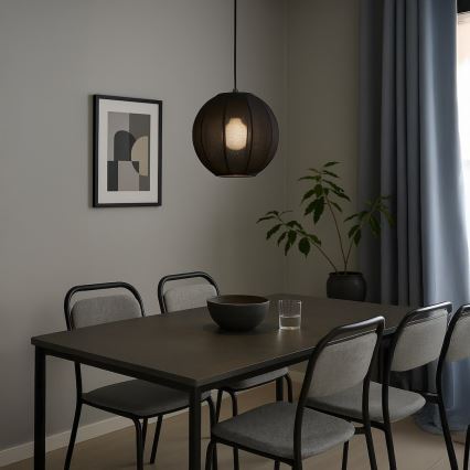 Hanglamp DANA met snoer 1xE27/15W/230V Ø 25 cm zwart