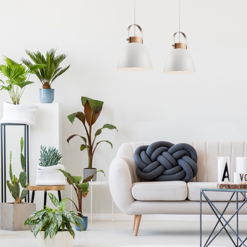 Hanglamp aan kabel DANIELLE 2xE27/60W/230V beukenhout