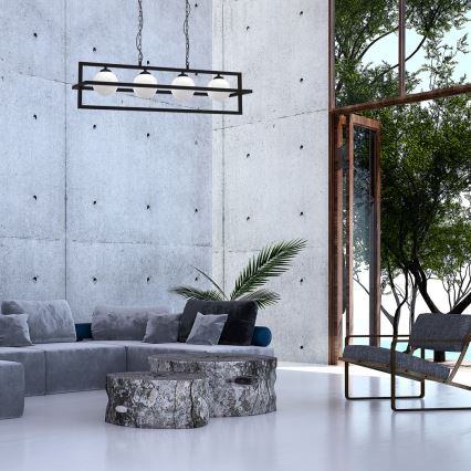 Kroonluchter aan ketting DIEGO 4xE14/40W/230V zwart