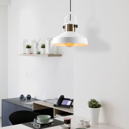 Hanglamp DODO 1xE27/40W/230V wit/brons