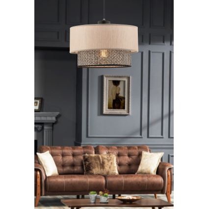 Hanglamp ECHO 1xE27/60W/230V beige/grijs