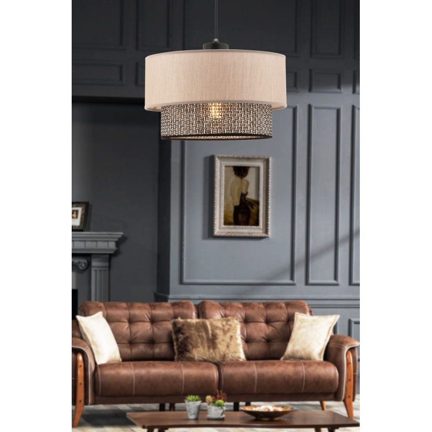 Hanglamp ECHO 1xE27/60W/230V beige/grijs