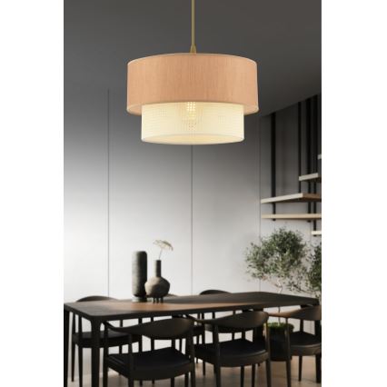 Hanglamp ECHO 1xE27/60W/230V bruin/crème