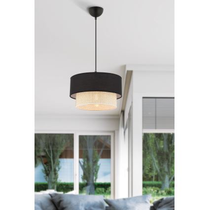 Hanglamp ECHO 1xE27/60W/230V zwart/crème