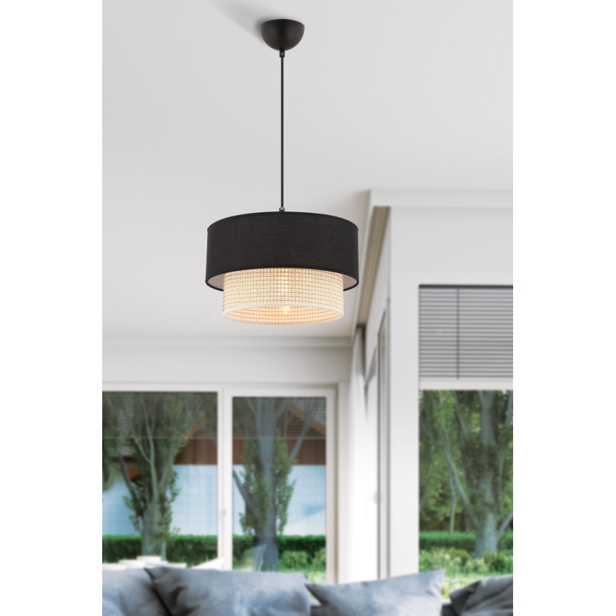 Hanglamp ECHO 1xE27/60W/230V zwart/crème