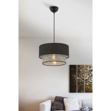 Hanglamp ECHO 1xE27/60W/230V zwart/grijs