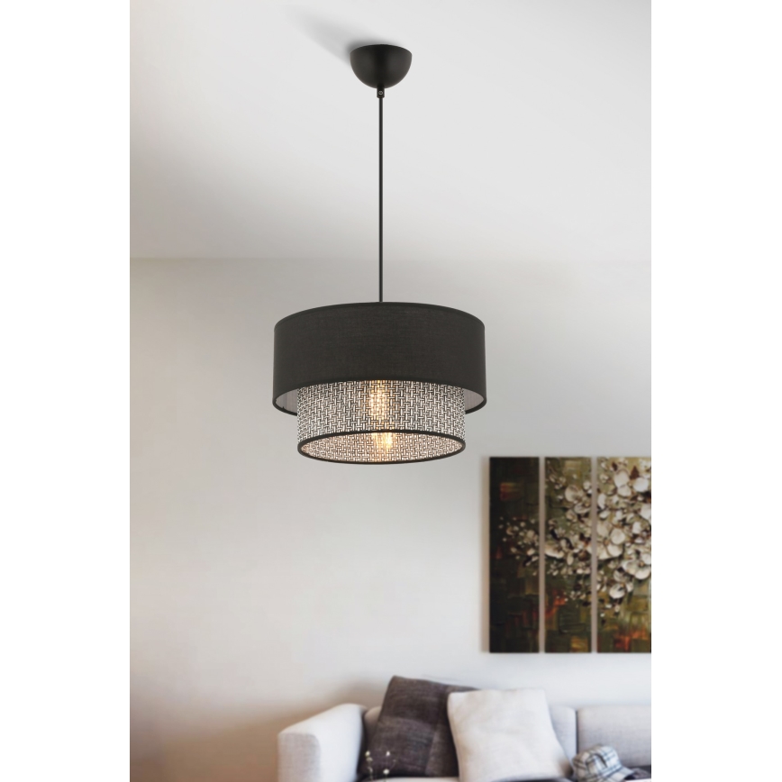 Hanglamp ECHO 1xE27/60W/230V zwart/grijs