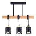 Hanglamp ELEN met snoer 3xE27/35W/230V zwart/goud/bruin
