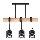 Hanglamp ELEN met snoer 3xE27/35W/230V zwart/goud/bruin