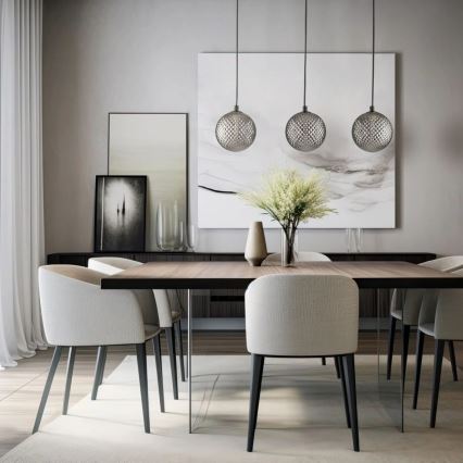 Hanglamp ELENA met kabel 3xG9/6W/230V zwart/rookgrijs