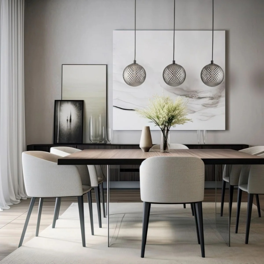 Hanglamp ELENA met kabel 3xG9/6W/230V zwart/rookgrijs