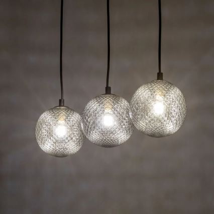 Hanglamp ELENA met kabel 3xG9/6W/230V zwart/rookgrijs