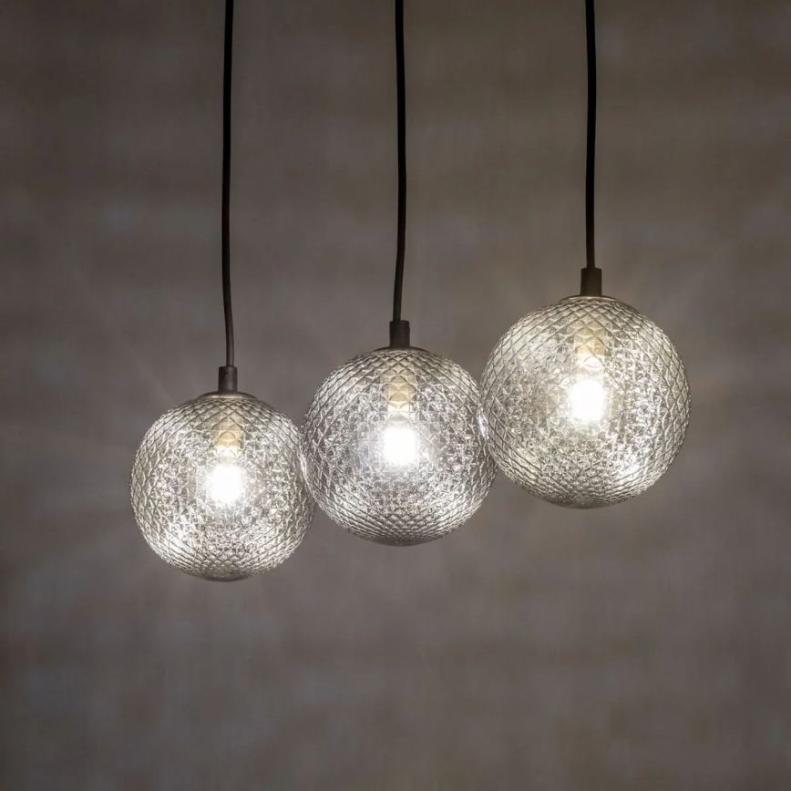 Hanglamp ELENA met kabel 3xG9/6W/230V zwart/rookgrijs