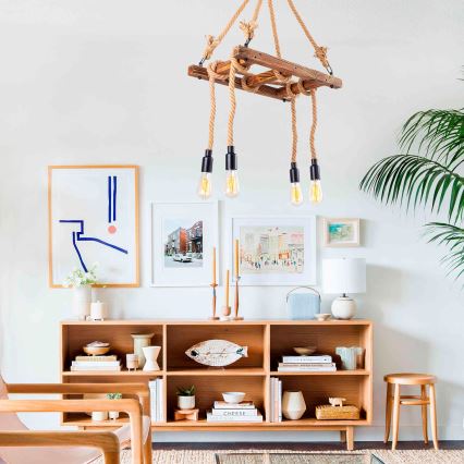 Hanglamp EREBOS 4xE27/40W/230V bruin