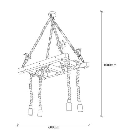 Hanglamp EREBOS 4xE27/40W/230V bruin