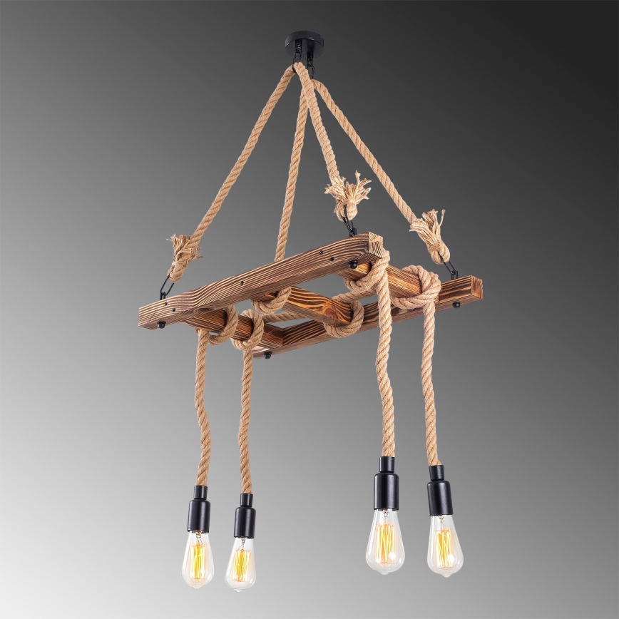 Hanglamp EREBOS 4xE27/40W/230V bruin