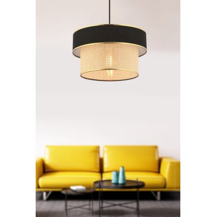 Hanglamp ERO 1xE27/60W/230V zwart/beige