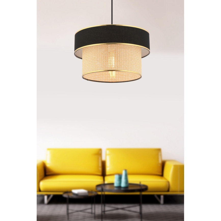 Hanglamp ERO 1xE27/60W/230V zwart/beige