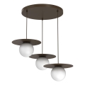 Hanglamp FLAT aan kabel, 3xE27/15W/230V, bruin