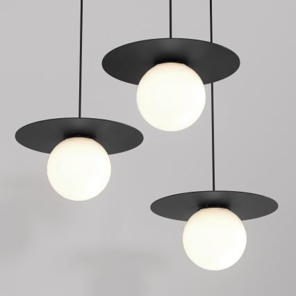 Hanglamp FLAT aan kabel 3xE27/15W/230V, zwart