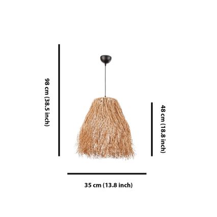 Hanglamp FRINGE 1xE27/40W/230V raffia