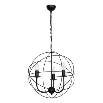 Hanglamp GLOBE 3 3xE14/60W zwart