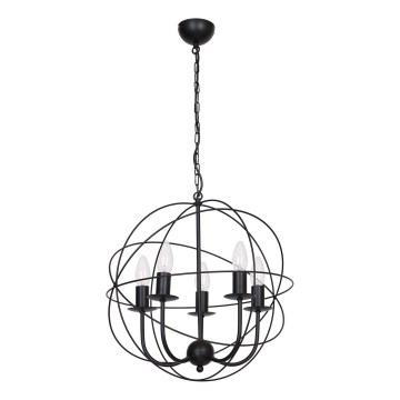 Hanglamp GLOBE 5 5xE14/60W zwart