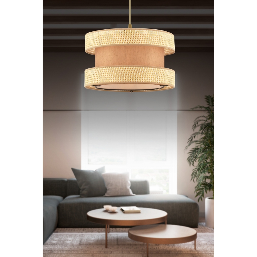 Hanglamp HALO 1xE27/60W/230V bruin/beige