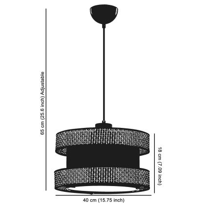 Hanglamp HALO 1xE27/60W/230V bruin/beige