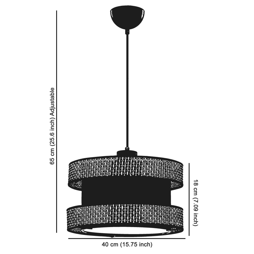 Hanglamp HALO 1xE27/60W/230V bruin/beige