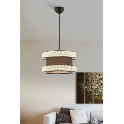 Hanglamp HALO 1xE27/60W/230V bruin/crème