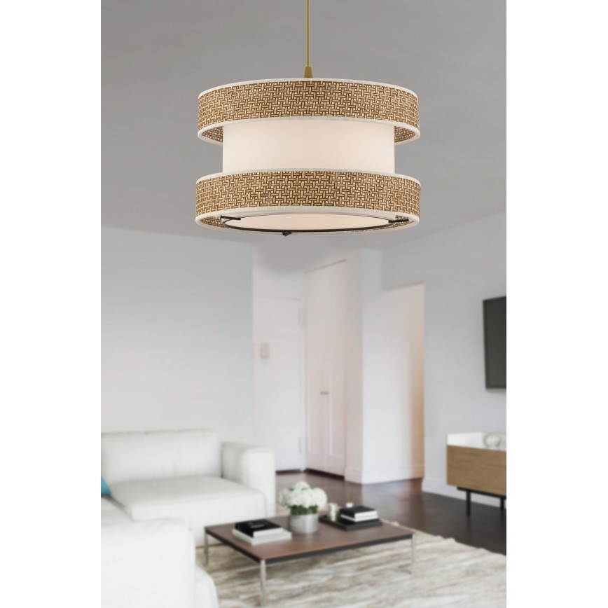 Hanglamp HALO 1xE27/60W/230V crème/beige