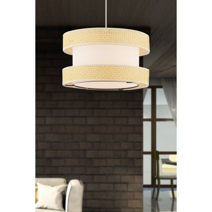 Hanglamp HALO 1xE27/60W/230V crème/beige
